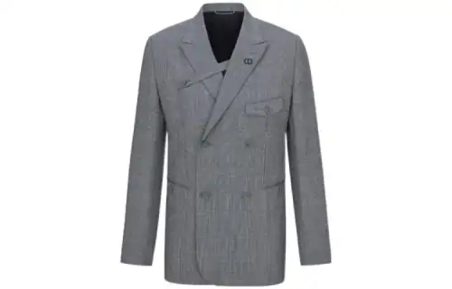 DIOR Business Suits Men's Gray Suit Collar Moderate Business Suit