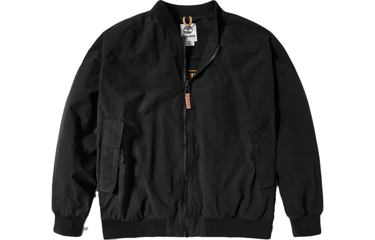 Timberland Jackets Men's Black Baseball Collar Moderate Straight Fit
