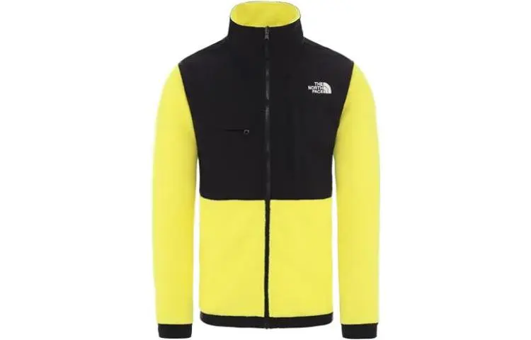 THE NORTH FACE Jackets Men's Yellow Black Stand Collar Moderate Straight Fit