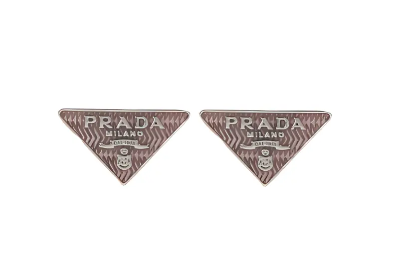 PRADA Stud Earrings Women's Silver