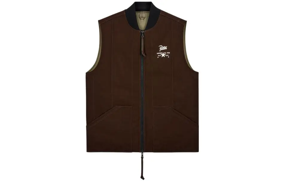 Converse X Patta Converse X Patta Vests Men's Olive Baseball Collar Moderate Workwear