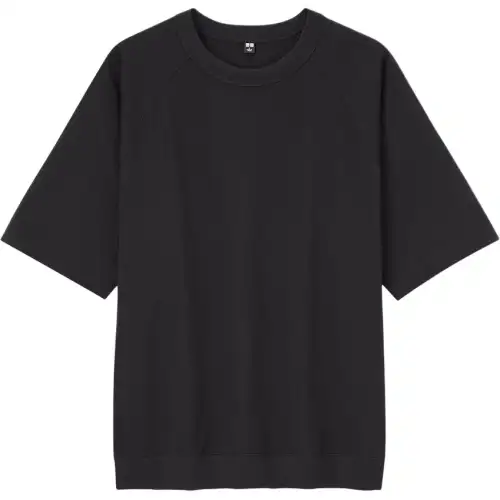 UNIQLO T Shirts Unisex Black Crew Neck Moderate