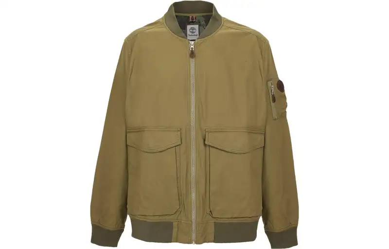 Timberland Jackets Men's Army Green Baseball Collar Moderate Other