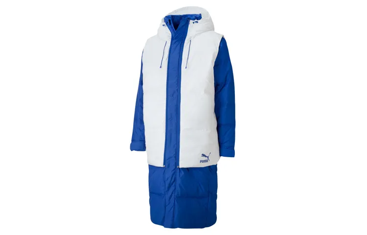 PUMA Layer Down Jackets Men's Sea Blue Hooded Moderate Other