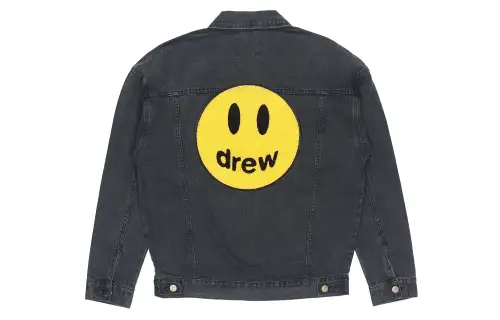 Drew house Smiley Collection Denim Jackets Unisex Black Lapel Moderate Straight Fit