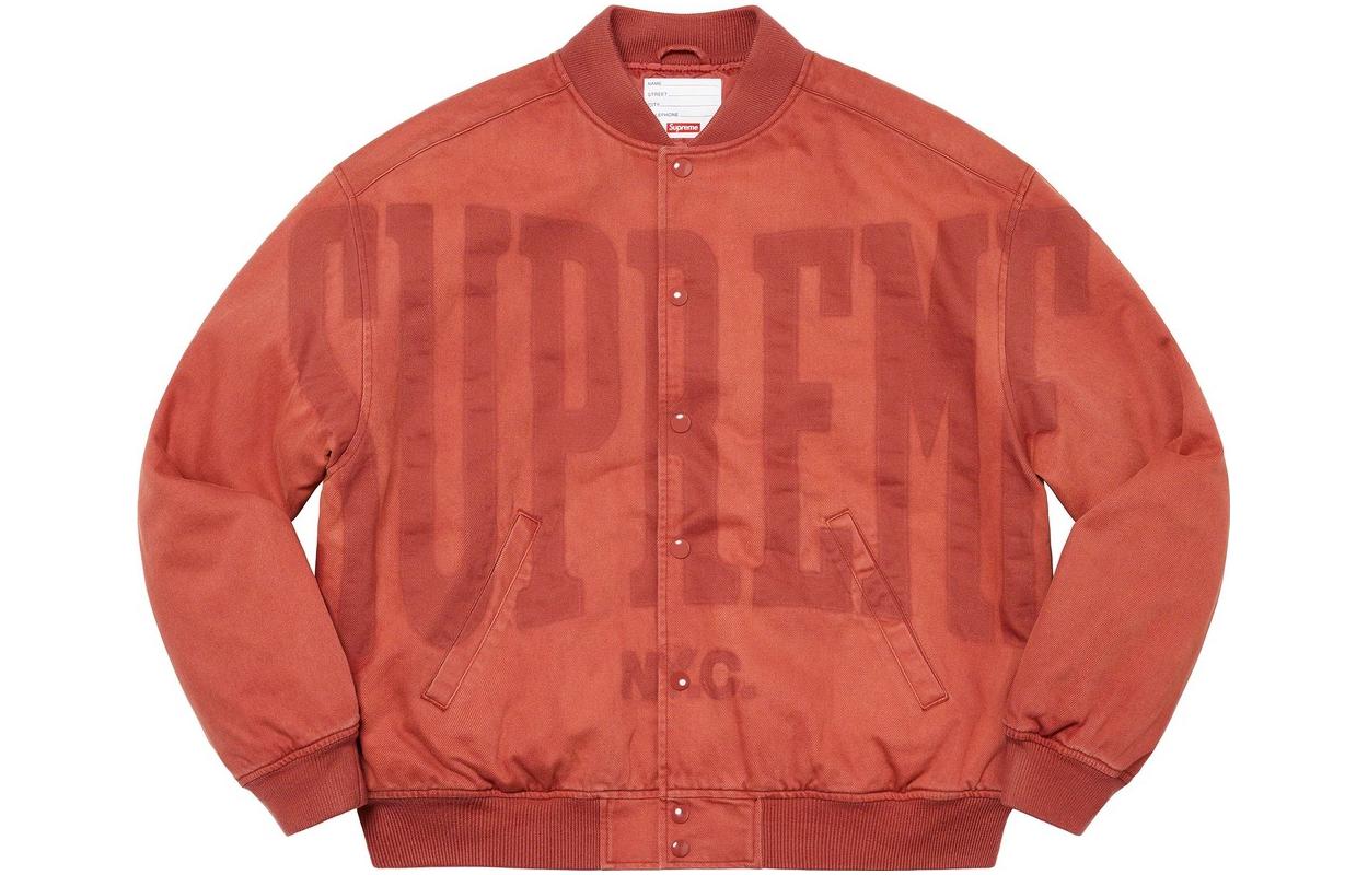 Куртка Supreme Washed Knockout Denim Varsity Jacket (синяя)