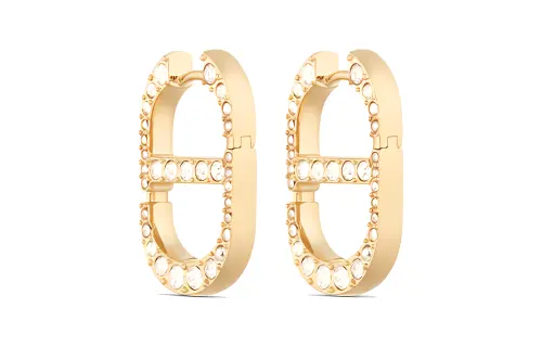 DIOR Metal, Faux Crystal Earrings Women's Gold