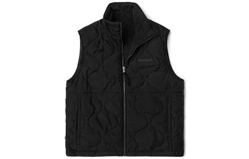 Timberland Vests Men's Black Stand Collar Thickened And Fleece Lined Other