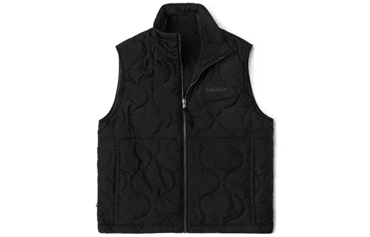 Timberland Vests Men's Black Stand Collar Thickened And Fleece Lined Other