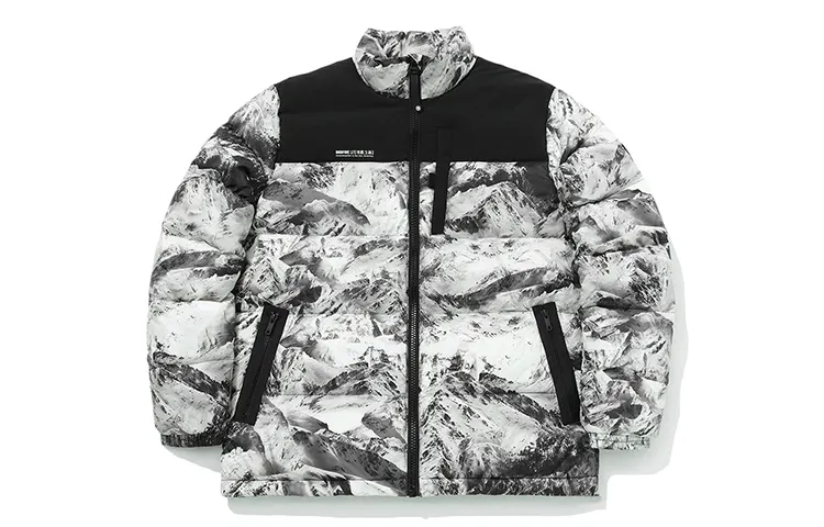 Li Ning Down Jacket Winter Men's Snow Mountains All Over Print