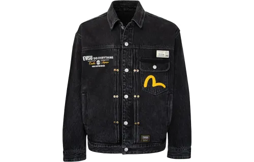 EVISU Denim Jackets Men's Black