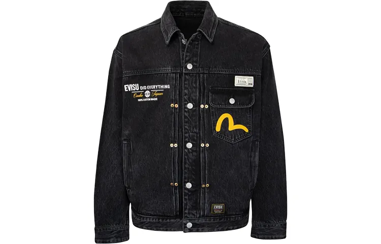 EVISU Denim Jackets Men's Black