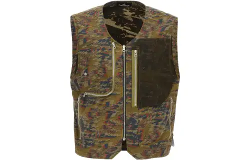 STONE ISLAND Vests Unisex Brown V Neck Moderate Knitted Fabric