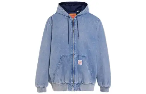 Levis Denim Jackets Men's Blue Hooded Moderate Straight Fit
