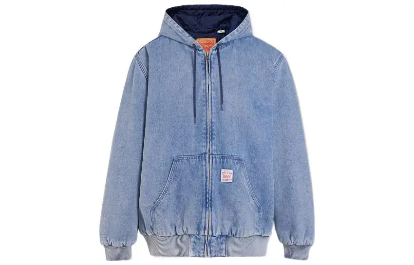Levi's Denim Jackets Men's Blue Hooded Moderate Straight Fit