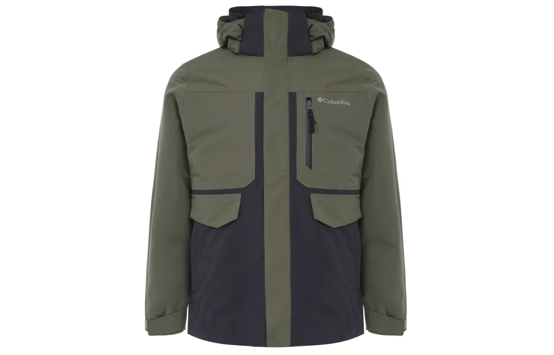Columbia Windbreaker Jackets Men's Green Hooded Moderate