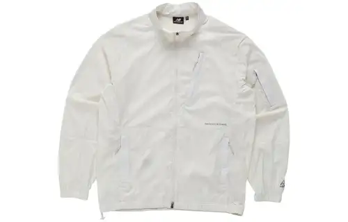 New Balance Jackets Men's White Stand Collar Moderate Other