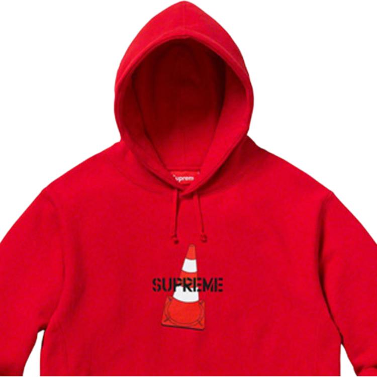 Худи Supreme FW19 Week 1 Cone Hooded Sweatshirt (красный) — фото 2