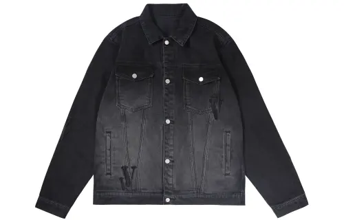 VLONE SS23 Denim Jackets Unisex Lapel Moderate Straight Fit