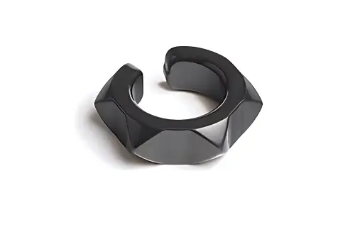HERMES Medor Aluminum Clip On Earrings Women's Black