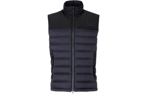 Burberry Down Vests Men's Marine Blue Stand Collar Moderate