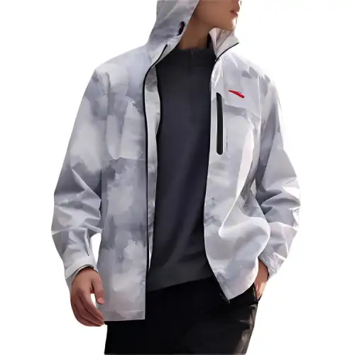 Anta Jackets & Coats Men's Pure White/All Over Print