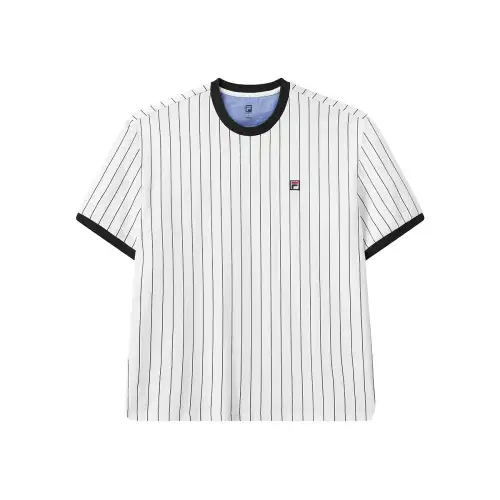 FILA T Shirts Men's Jade White Crew Neck Moderate Straight Fit