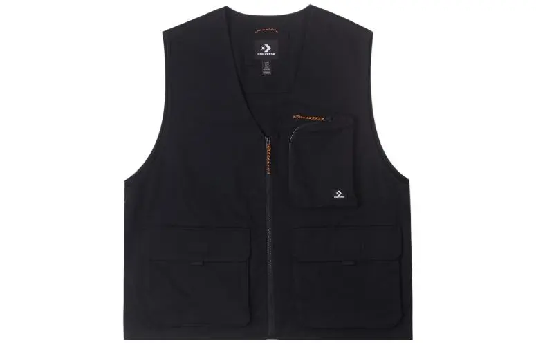 Converse Vests Men's Black V-neck Moderate Workwear