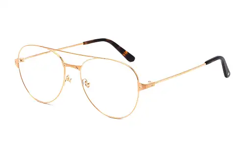 Cartier Metal Pilot Titanium Santos Series Optical Frame Men's Gold