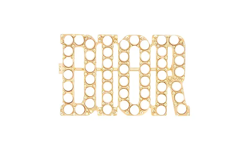 DIOR Pearl Brooches Women's Gold