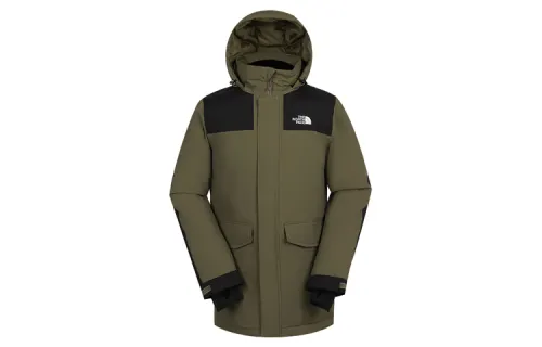 THE NORTH FACE Down Jackets Men's Green Hooded Moderate