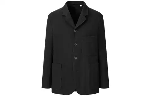 UNIQLO Jackets Unisex Black Suit Collar Moderate