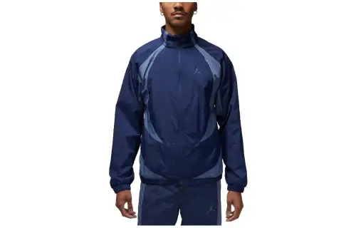 Jordan Jackets Men's Navy Blue Stand Collar Moderate Other