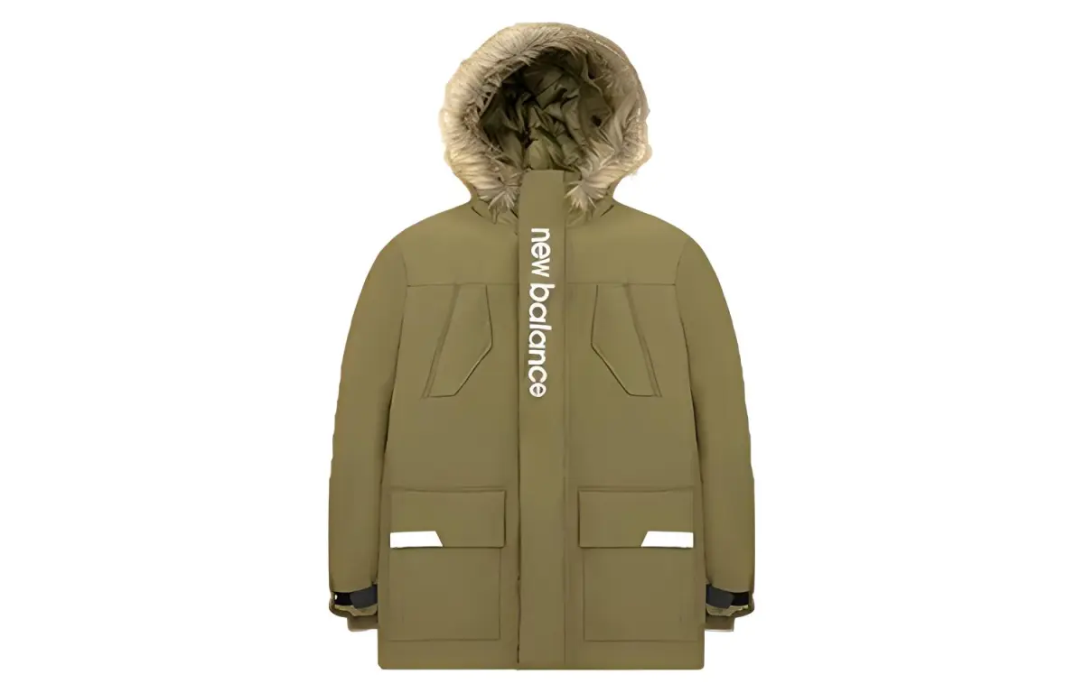 New Balance Down Jackets Men's Dark Green Hooded Moderate