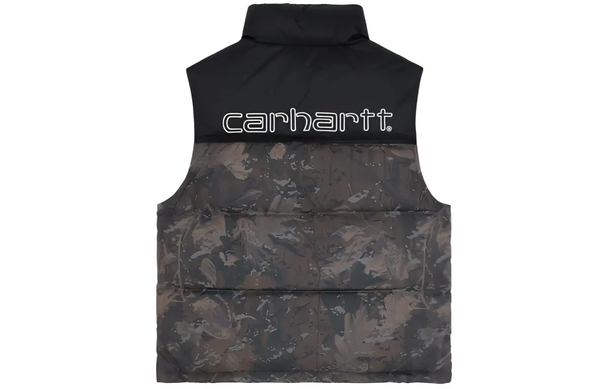 Carhartt WIP Down Vests Men's Green Tree Camouflage Stand Collar Thickened Other