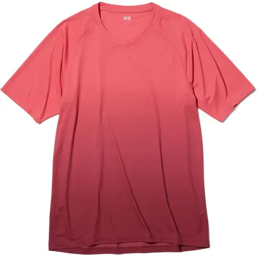 UNIQLO T Shirts Unisex Rose Red Crew Neck Moderate