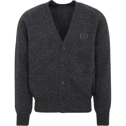 DIOR Knitwear Men's Dark Gray V Neck Moderate