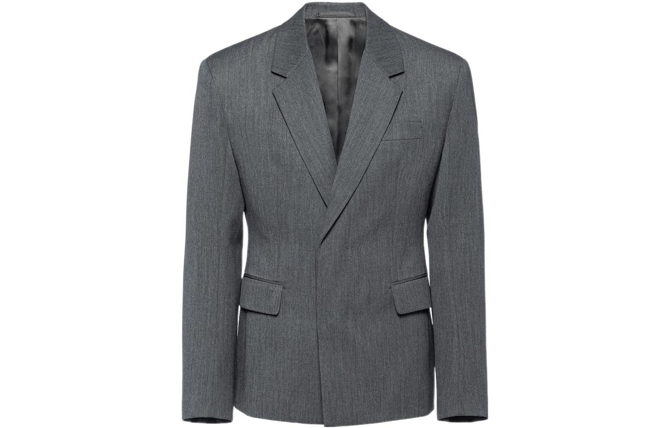 Мужской пиджак Prada Single-Breasted Blazer (серый)