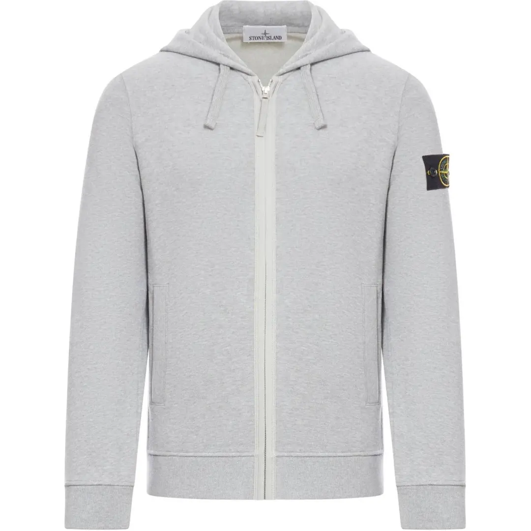 STONE ISLAND Logo Patch Zip-Up Hoodie