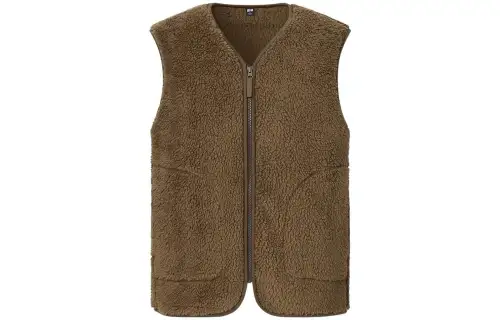 UNIQLO Vests Men's Umber V Neck Moderate Other