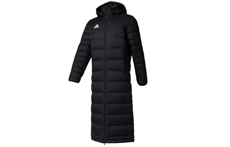 Adidas Down Jackets Men's Black Hooded Moderate Straight Fit