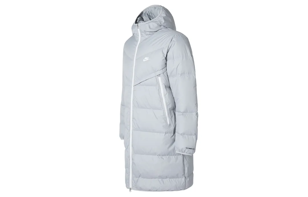 Nike Down Jackets Men's Light Gray Hooded Moderate Other