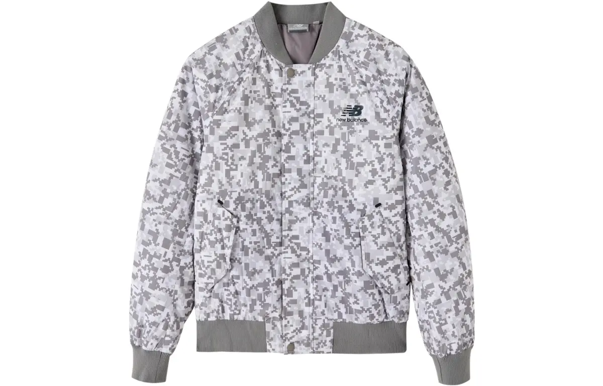 New Balance Jackets Unisex Camouflage Gray Stand Collar Moderate Other