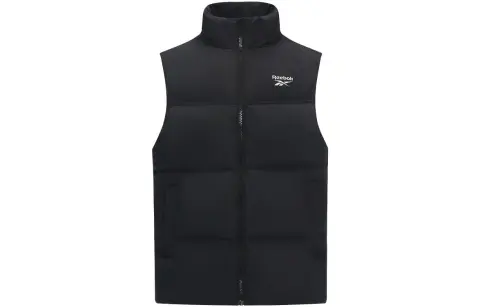 Reebok Down Vests Unisex Black Stand Collar Moderate Other