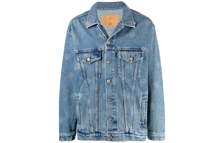Мужская куртка Martine Rose Logo Denim Jacket (синяя)