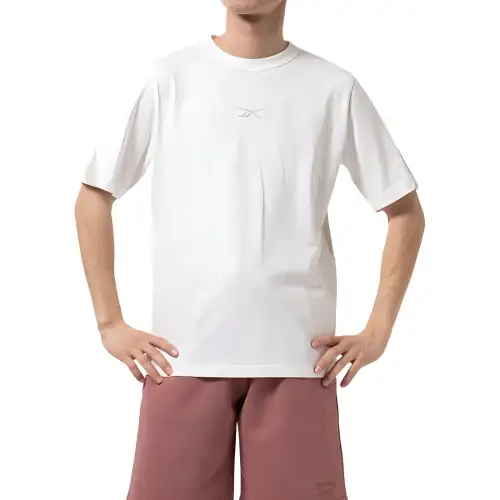Reebok T Shirts Men's Chalk Crew Neck Moderate