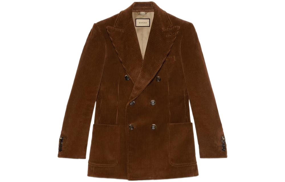 GUCCI FW22 Business Suit Coat Men's Brown