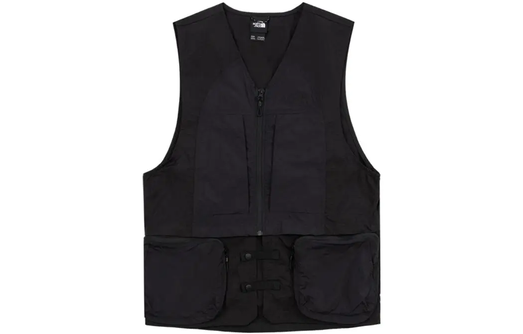 THE NORTH FACE Vests Men's Black V-neck Moderate Straight Fit