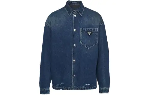 PRADA Denim Jackets Men's Blue Lapel Moderate Other