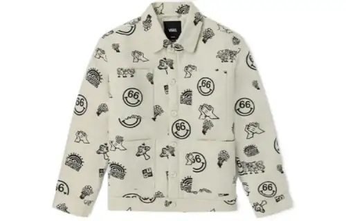 Vans Jackets Men's Ecru V Neck Thin Workwear